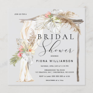 Boho Tropical Arch Bridal Shower Invitation