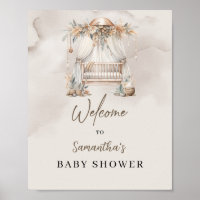 Boho tropical baby crib pampas Baby Shower welcome