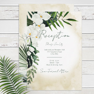 Boho Tropical Beach Watercolor Reception Wedding RSVP Card