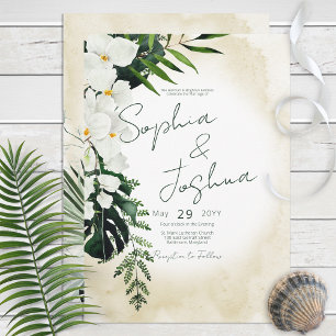 Boho Tropical Beach Watercolor Wedding Invitation