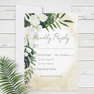 Boho Tropical Beach Watercolor Wedding RSVP Card