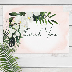 Boho Tropical Blush Watercolor Thank You Card