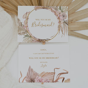 Boho Tropical Botanical   Bridesmaid Proposal Card