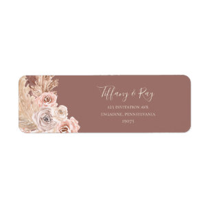 Boho Tropical Botanical Dusty Rose Adresse de reto