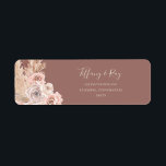 Boho Tropical Botanical Dusty Rose Return Address<br><div class="desc">This boho tropical botanical dusty rose return address label is perfect for your elegant rustic floral, green, peach, rose gold wedding. Design features a gold frame or bouquet with modern blush pink pampas grass, simple sage, ivory, champagne palm leaf, and classic beach greenery. The flowers may include pink rose and...</div>
