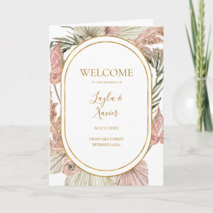 Boho Tropical Botanical   Folded Wedding Program