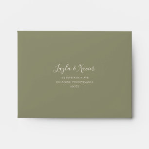 Boho Tropical Botanical Green Self Addressed RSVP Envelope
