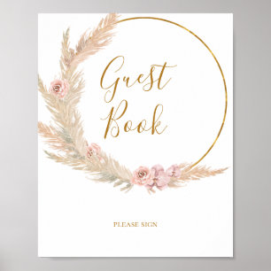 Boho Tropical Botanical   Guest Book Sign