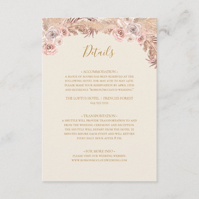 Boho Tropical Botanical | Ivory Details Enclosure Card (Front)