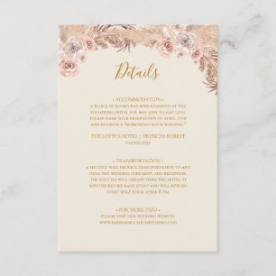 Boho Tropical Botanical Ivory Details Enclosure Card