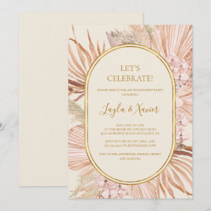 Boho Tropical Botanical   Ivory Let's Celebrate Invitation