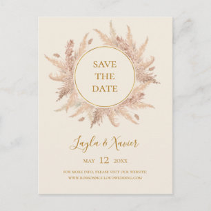 Boho Tropical Botanical   Ivory Save The Date Invitation Postcard
