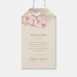 Boho Tropical Botanical   Ivory Wedding Welcome Gift Tags