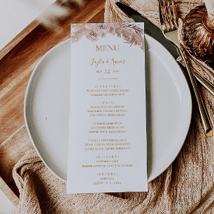 Boho Tropical Botanical   Menu Dîner Mariage