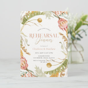 Boho Tropical Botanical Rehearsal Dinner Invitation