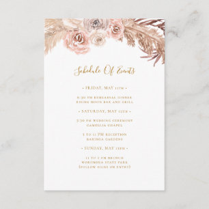 Boho Tropical Botanical   Schedule of Events Enclosure Card