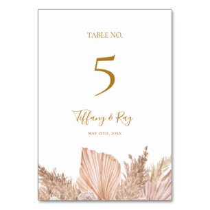 Boho Tropical Botanical Table Number