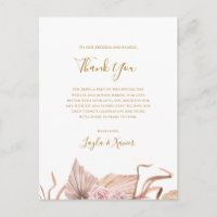 Boho Tropical Botanical | Thank You Reception Card