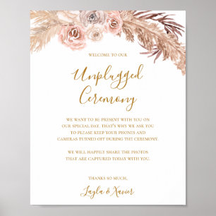 Boho Tropical Botanical   Unplugged Ceremony  Poster