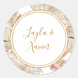 Boho Tropical Botanical Wedding Envelope Seals