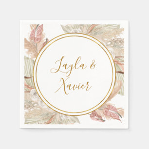 Boho Tropical Botanical   Wedding Napkins