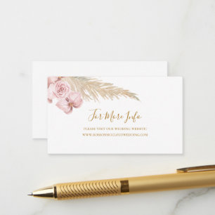 Boho Tropical Botanical   Wedding Website Enclosure Card