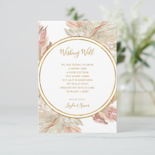 Boho Tropical Botanical   Wedding Wishing Well Enclosure Card
