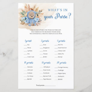 Boho tropical boy teddy bear What is in Your Purse