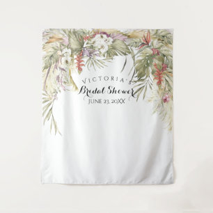 Boho Tropical Bridal Shower Photo Booth Tapestry