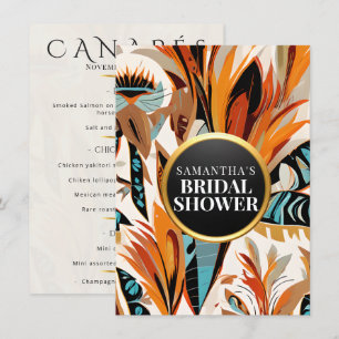 Boho Tropical Bridal Shower Warm Earthy Theme Menu