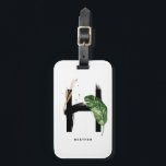 Boho Tropical Cactus Letter H Monogram Bridesmaid Luggage Tag<br><div class="desc">Modern and boho-inspired letter H monogram luggage tag. It features watercolor illustrations of tropical cactus with faux gold foil accents and black brush stroked. Personalize by adding a name. This modern cactus monogram luggage tag will be perfect as a bridesmaid gift,  birthday gift and graduation gift.</div>