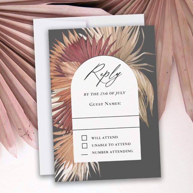 Boho Tropical Fan Palms Wedding RSVP (Creator Uploaded)