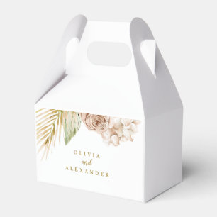 Boho Tropical Floral and Palm Wedding Favor Box