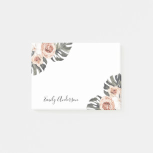 Boho Tropical Floral Personalized Post-it Notes