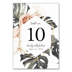 Boho Tropical Floral   Personalized Table Number