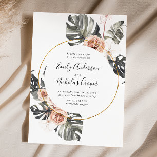 Boho Tropical Floral Wedding Invitation