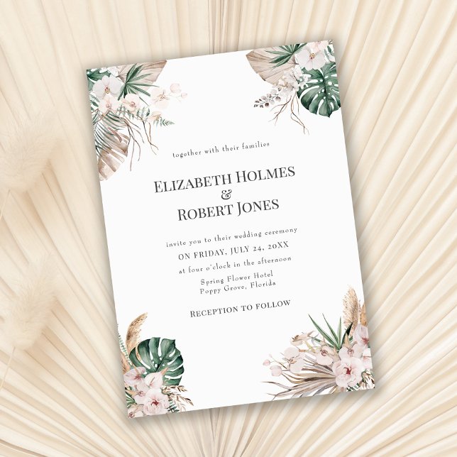 Boho Tropical Garden Wedding Invitation (Créateur téléchargé)