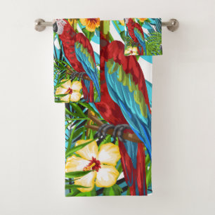 Boho tropical Hawaiian jungle motif Hibiscus