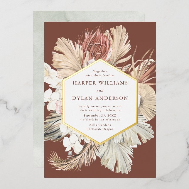 Boho Tropical Love Wedding Gold (Front/Back)