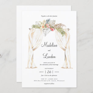 Boho Tropical Mariage Destination Invitation