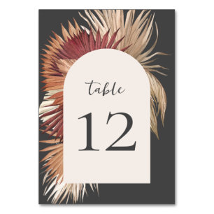 Boho Tropical Oasis Coastal Elegance Grey Table Number