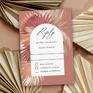 Boho Tropical Oasis Wedding RSVP Card