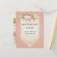 Boho Tropical Pampas Grass Orchid Floral Macrame