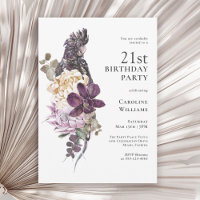 Boho Tropical Purple Parrot 21st Birthday Party