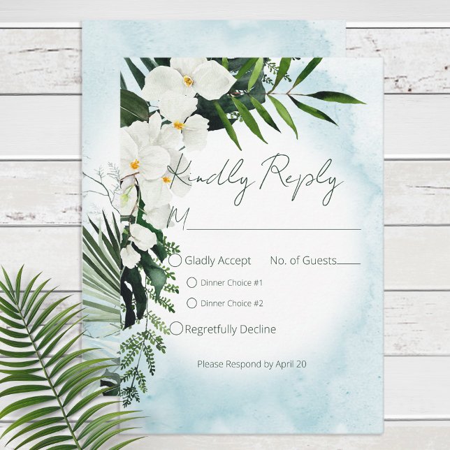 Boho Tropical Water Watercolor Response Card (Creator Uploaded)