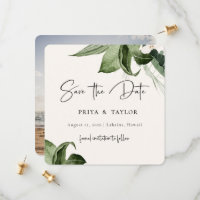 Boho Tropics Save The Date Photo Card