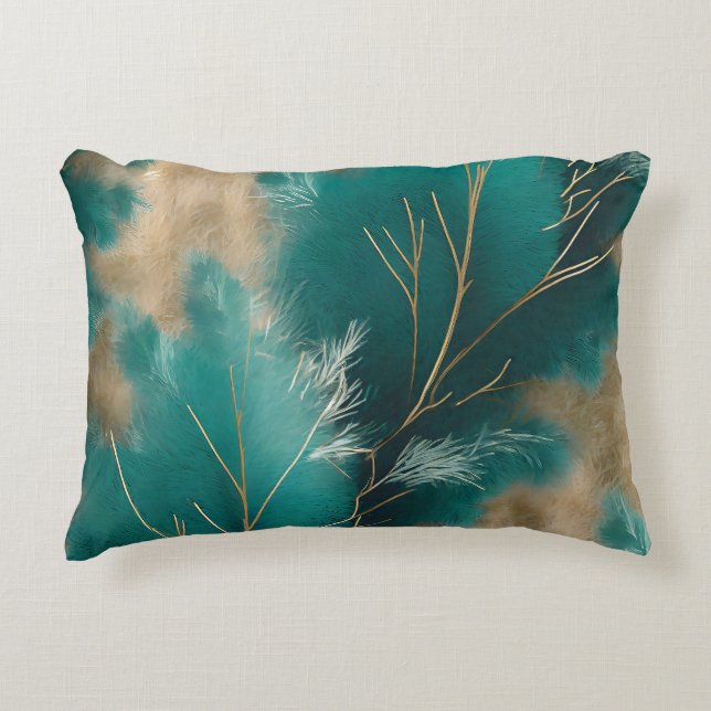 Boho Turquoise Coussin - Abstrait Home Decor Desig (Devant)