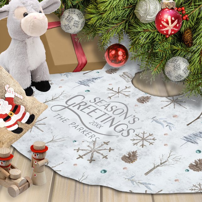 Boho Twigs & Pinecone Christmas ID986 Brushed Polyester Tree Skirt (Creator Uploaded)