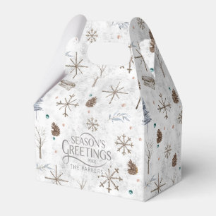 Boho Twigs & Pinecone Christmas ID986 Favor Box