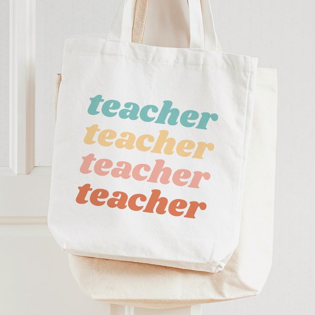 Boho Typographic Teacher Appreciation Tote Bag (Creator Uploaded)
